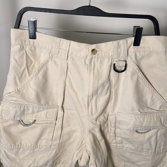 Men's Columbia PFG Khaki Outdoor Fishing Casual Cargo Shorts Size M 7" Inseam - Picture 3 of 8